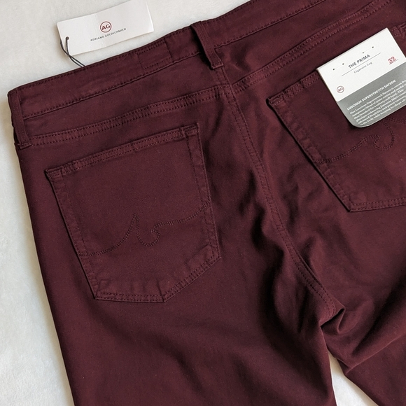 AG The Prima Jean High Rise Skinny Cigarette Stretch Sateen Deep Currant 32 NWT - Picture 10 of 16